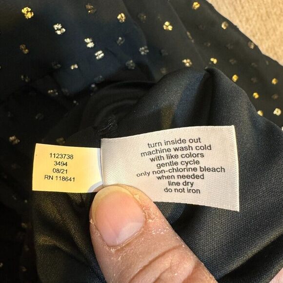 Lane Bryant 20 Midi Black Cocktail Dress with Gold Polka‎ Dots - Picture 4 of 8